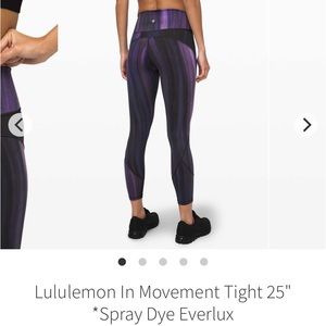 Lululemon Athletica Purple In Movement Tight 25"